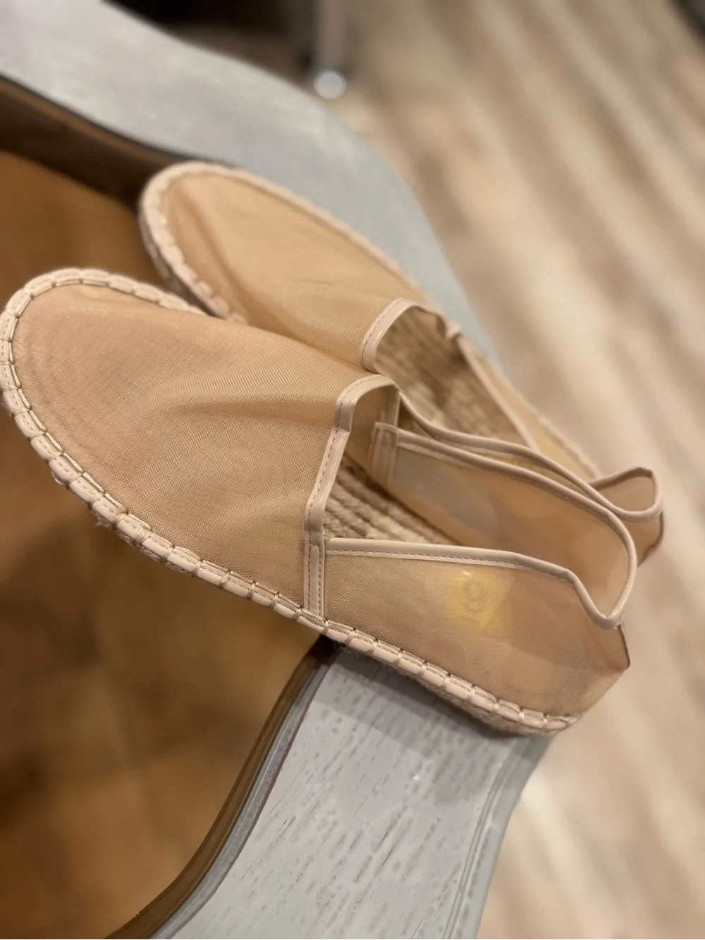 Zara Beige Canvas Espadrille Slip-Ons